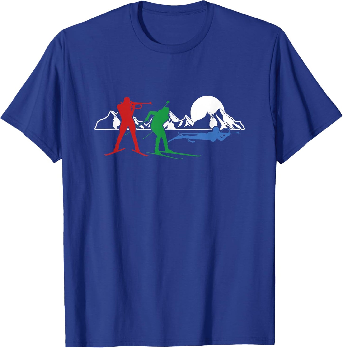 Biathlon Ski Winter Sports Cross Country Skiing Snow Gift T-Shirt - T-Shirt | Royal