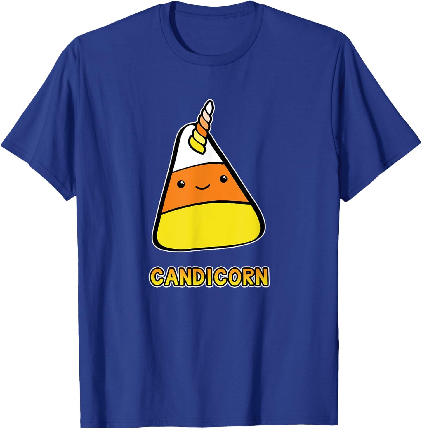 Candy Corn Kawaii Halloween Unicorn Pun Candicorn T-Shirt - T-Shirt | Royal