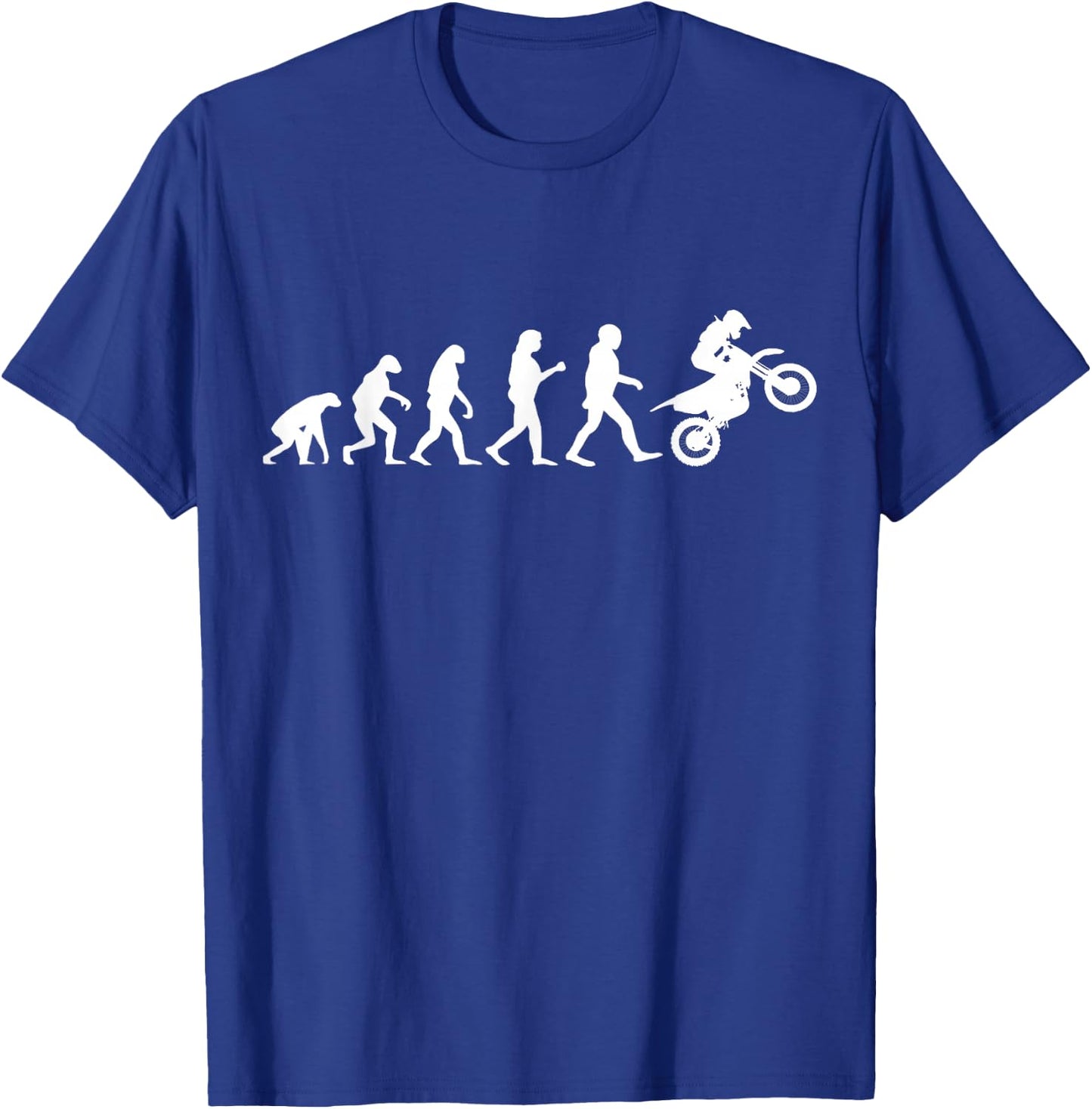 Evolution Biker Motocross MX Motorcycle Dirt Bike Rider T-Shirt - T-Shirt | Royal