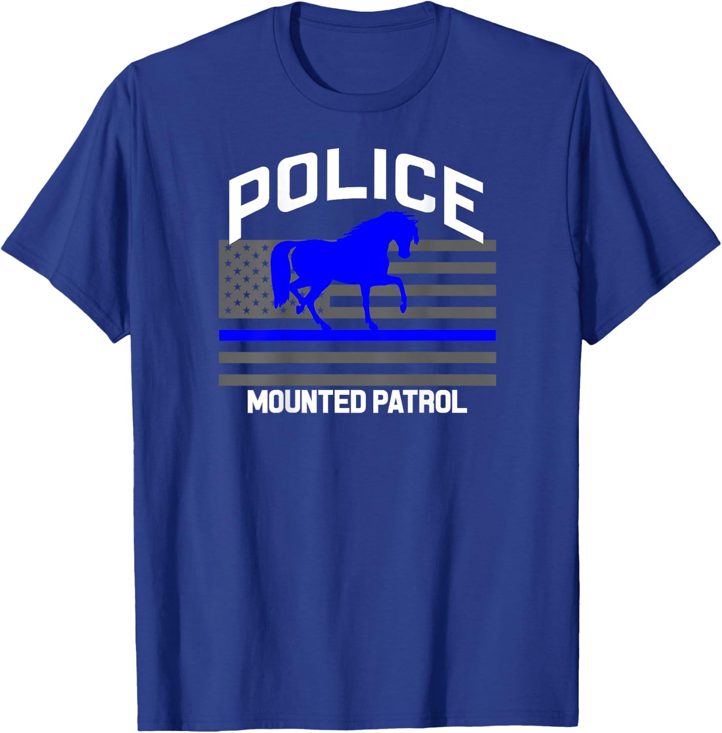 Police Officer Mounted Patrol Cops Law Enforcement T-Shirt - T-Shirt | Royal
