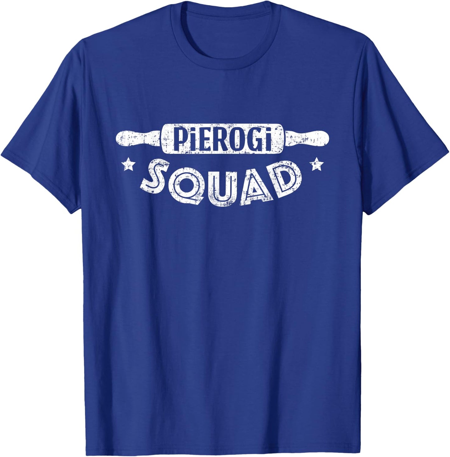 FOLKLOVE STUDIO | Designed by Ola PIEROGI SQUAD Retro Rolling Pin Polish Pierogi Team -Adults Black T-Shirt - T-Shirt | Royal