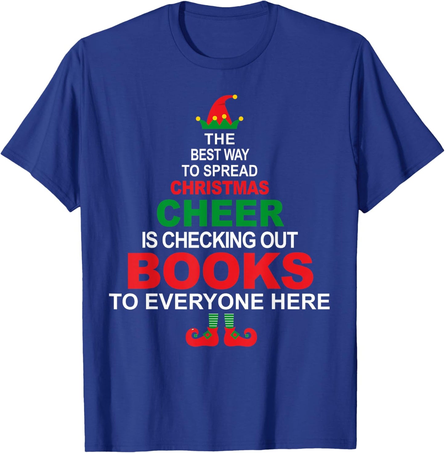 Librarian Christmas Elf Cheer Shirt T-Shirt - T-Shirt | Royal