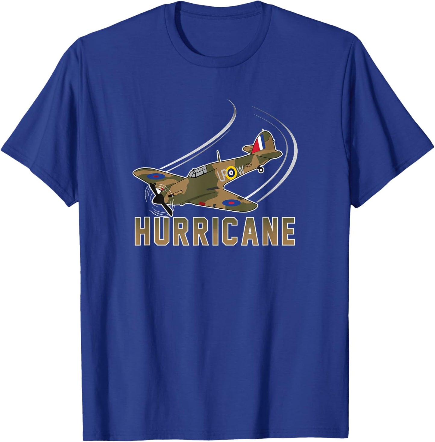 Hawker Hurricane Warbird I WWII Airplane History T-Shirt - T-Shirt | Royal