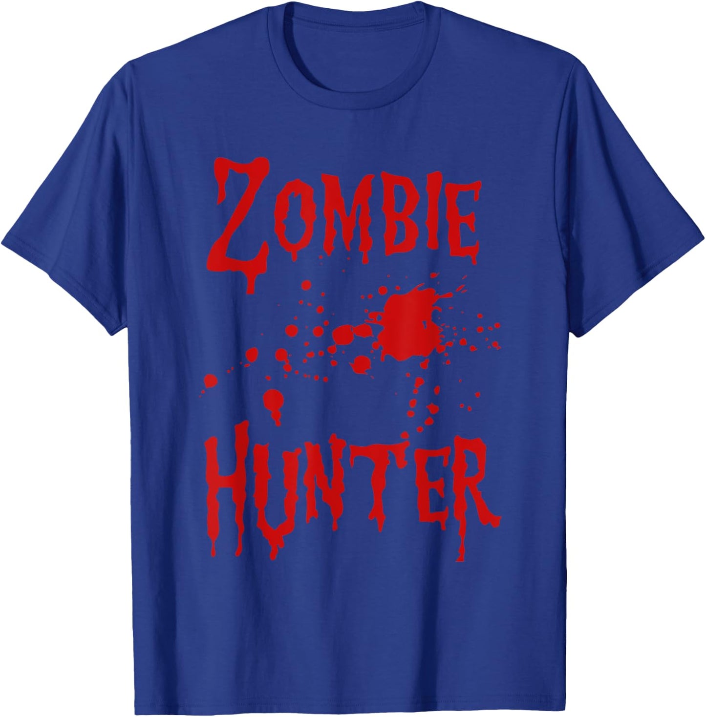Zombie Hunter Halloween Costume Blood Splatter T-Shirt - T-Shirt | Royal
