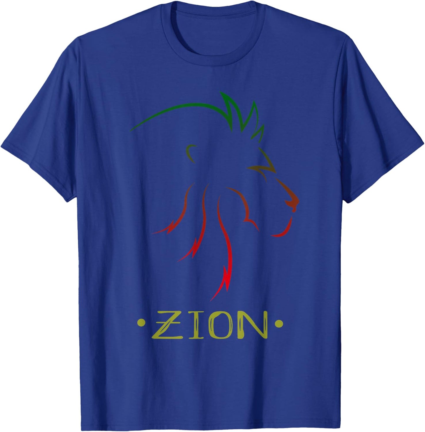Zion King Lion Shirt Zion Africa Shirt Rastafarian Color T-Shirt - T-Shirt | Royal