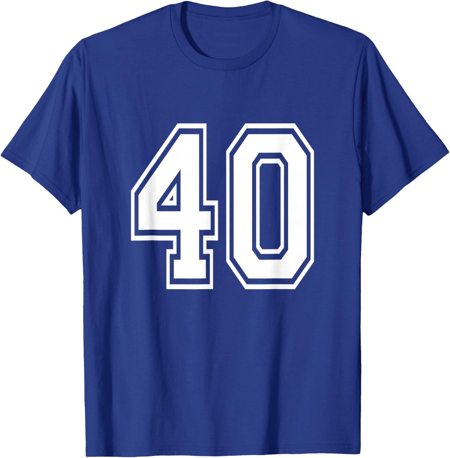 Number 40 Birthday Varsity Sports Team Jersey T-Shirt - T-Shirt | Royal
