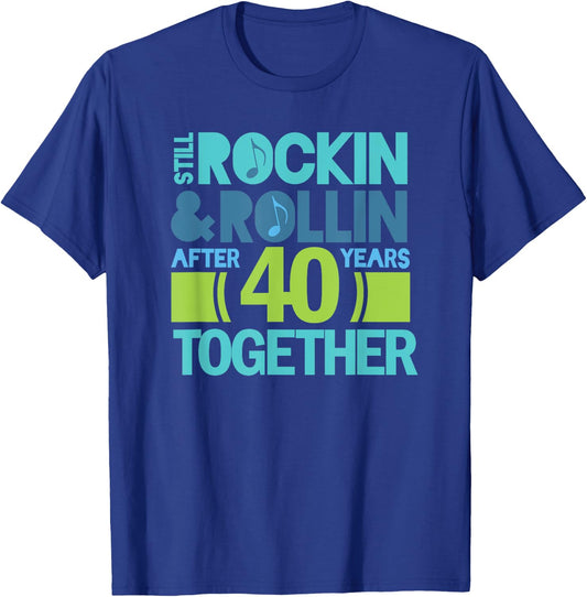 40th Anniversary 40 Years Together Couples Gift T-Shirt - T-Shirt | Royal
