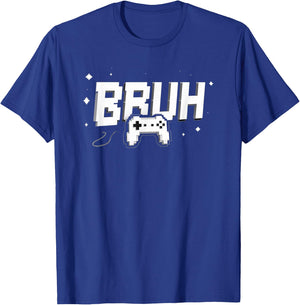 Video Gamer funny BRUH game controller for kids Men youth T-Shirt - T-Shirt | Royal