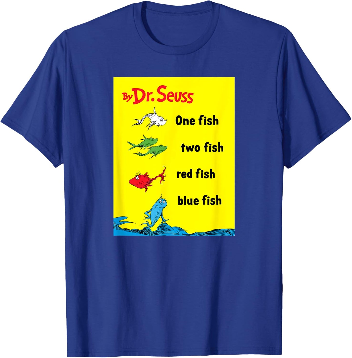 Dr. Seuss One Fish Two Fish Book Cover T-Shirt - T-Shirt | Royal