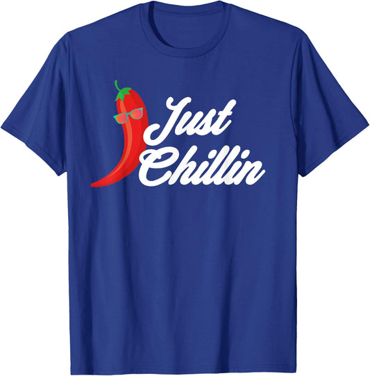 Funny Just Chillin Chili Pepper Shirt For Spicy Food Lovers T-Shirt - T-Shirt | Royal