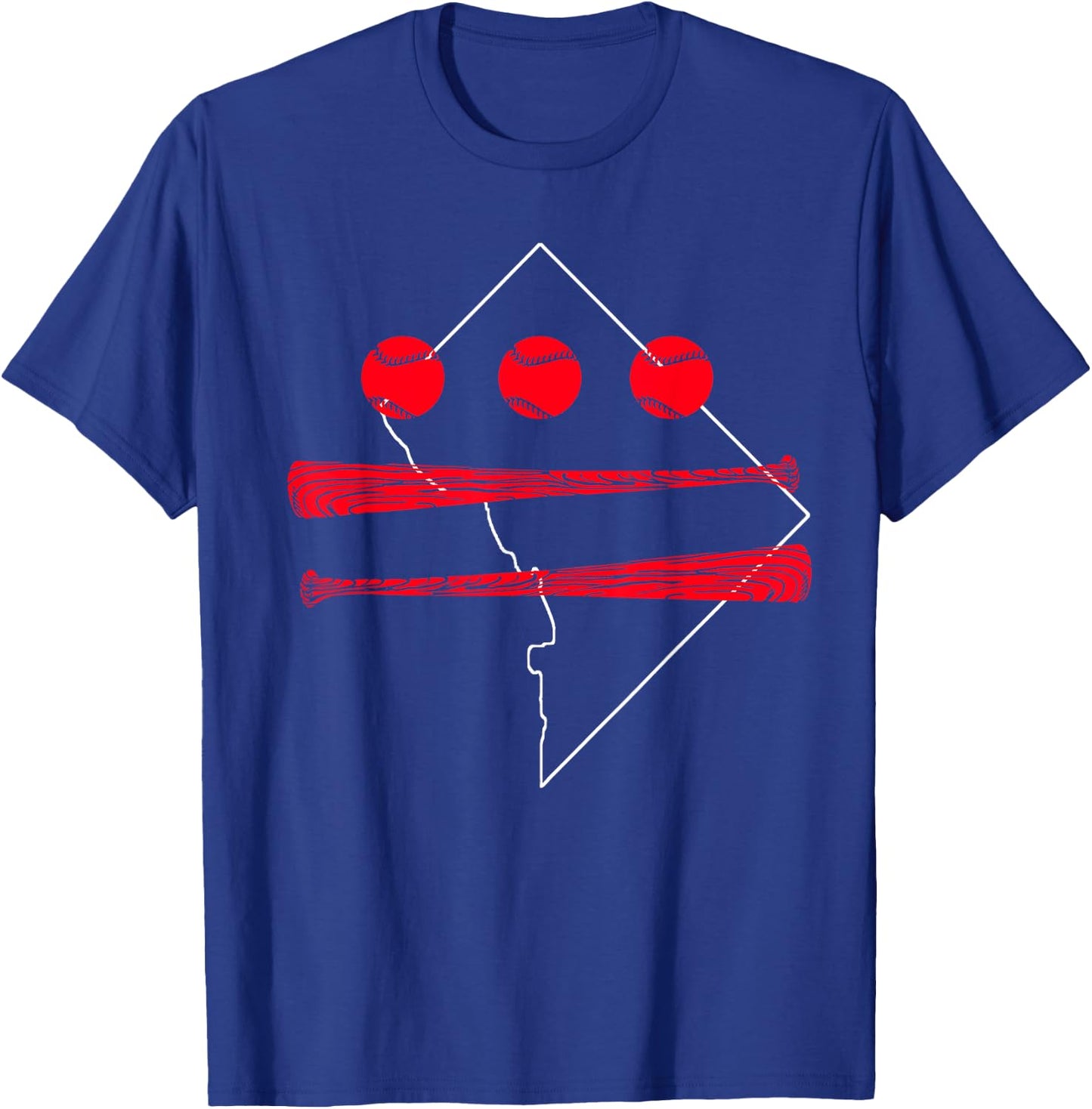Washington DC Map Capitol Baseball Flag Shirt T-Shirt - T-Shirt | Royal