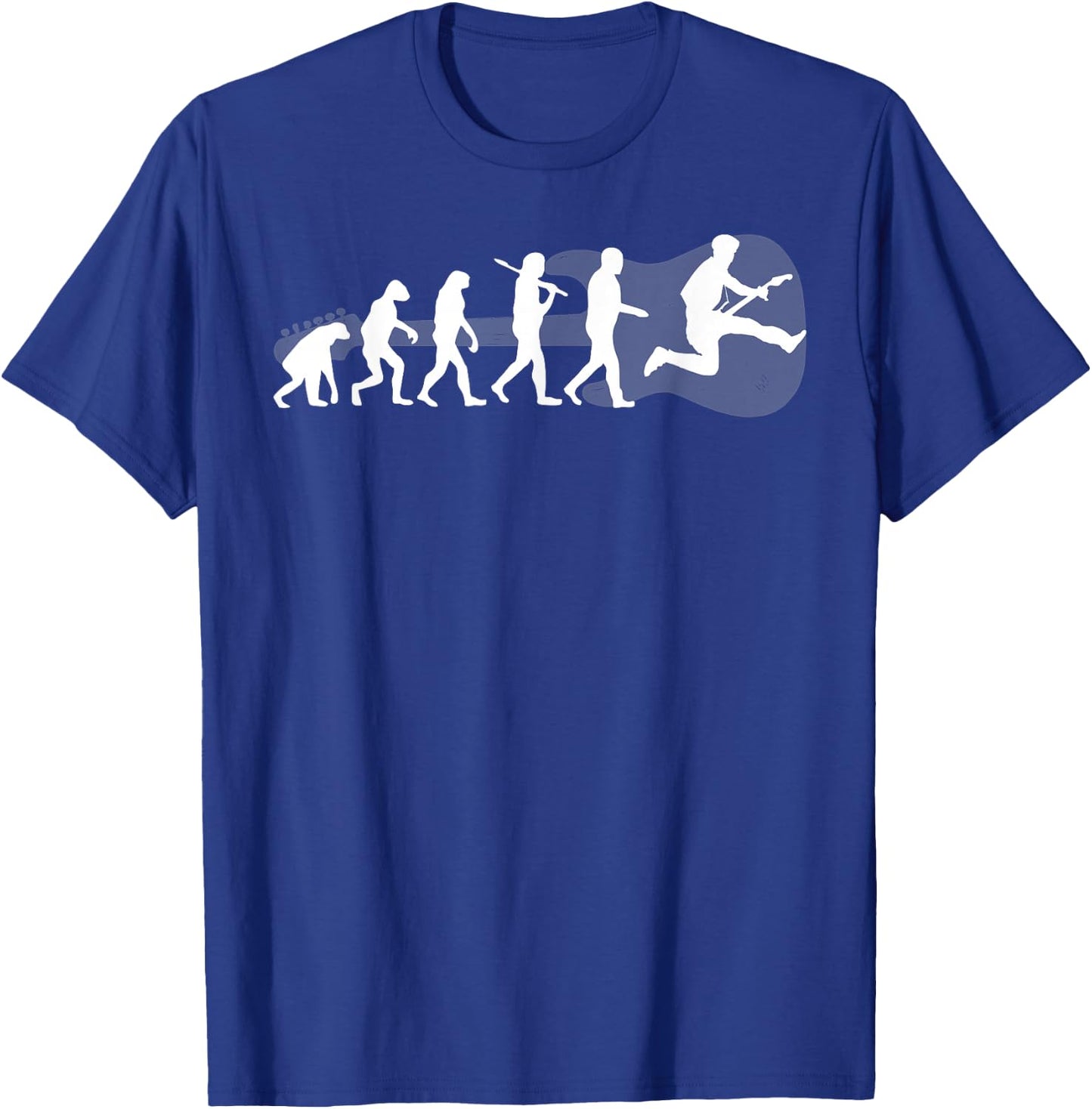 Guitar Music Evolution Funny Musician Fun T-Shirt - T-Shirt | Royal
