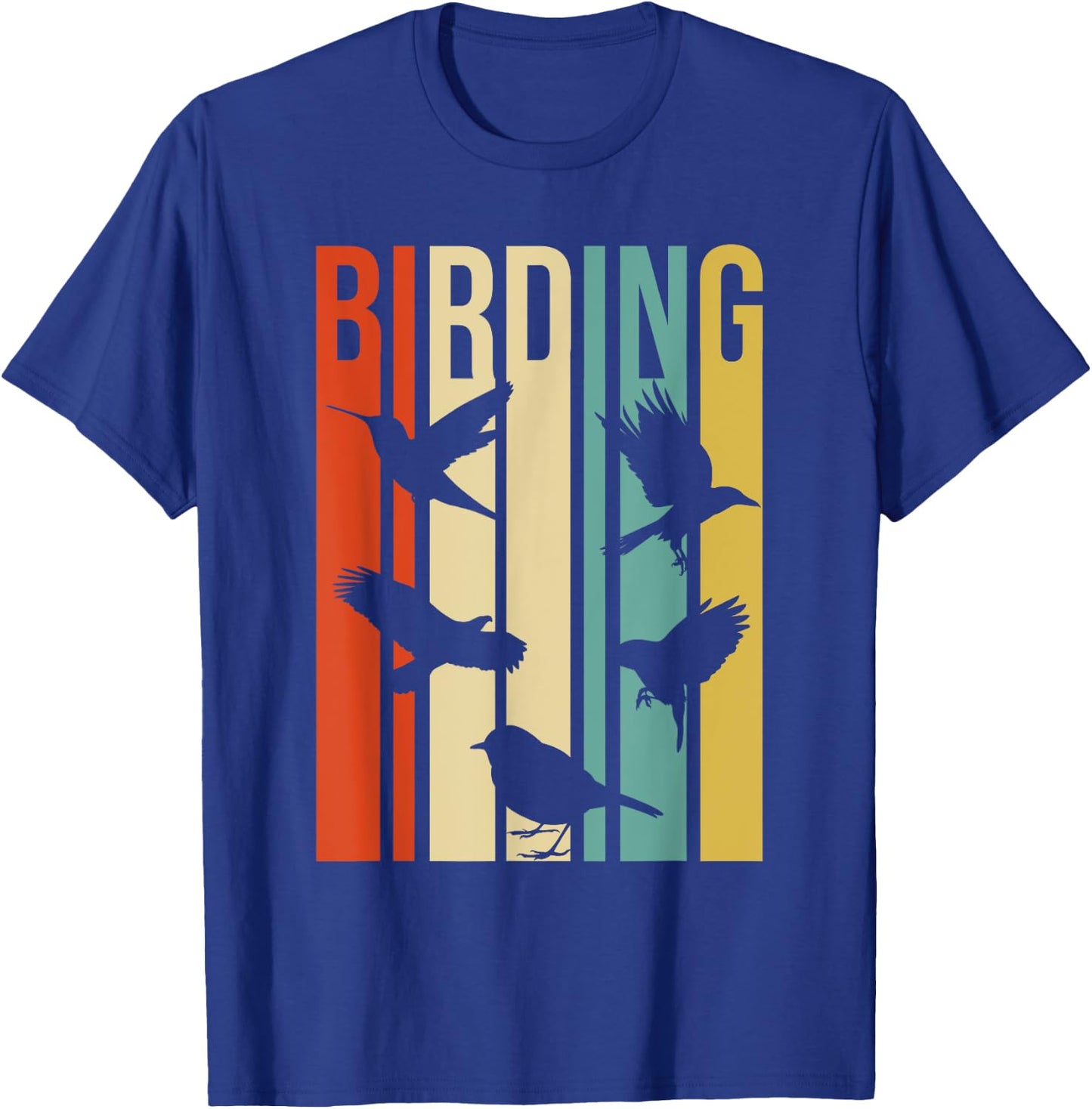 Vintage Style Birding For Birders With Birds T-Shirt - T-Shirt | Royal