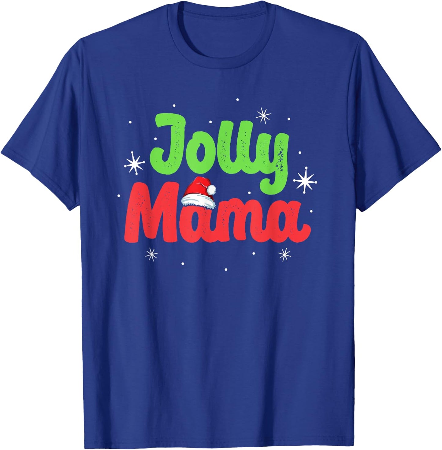 Vintage Jolly Mama Mom Mother Matching Family Christmas T-Shirt - T-Shirt | Royal