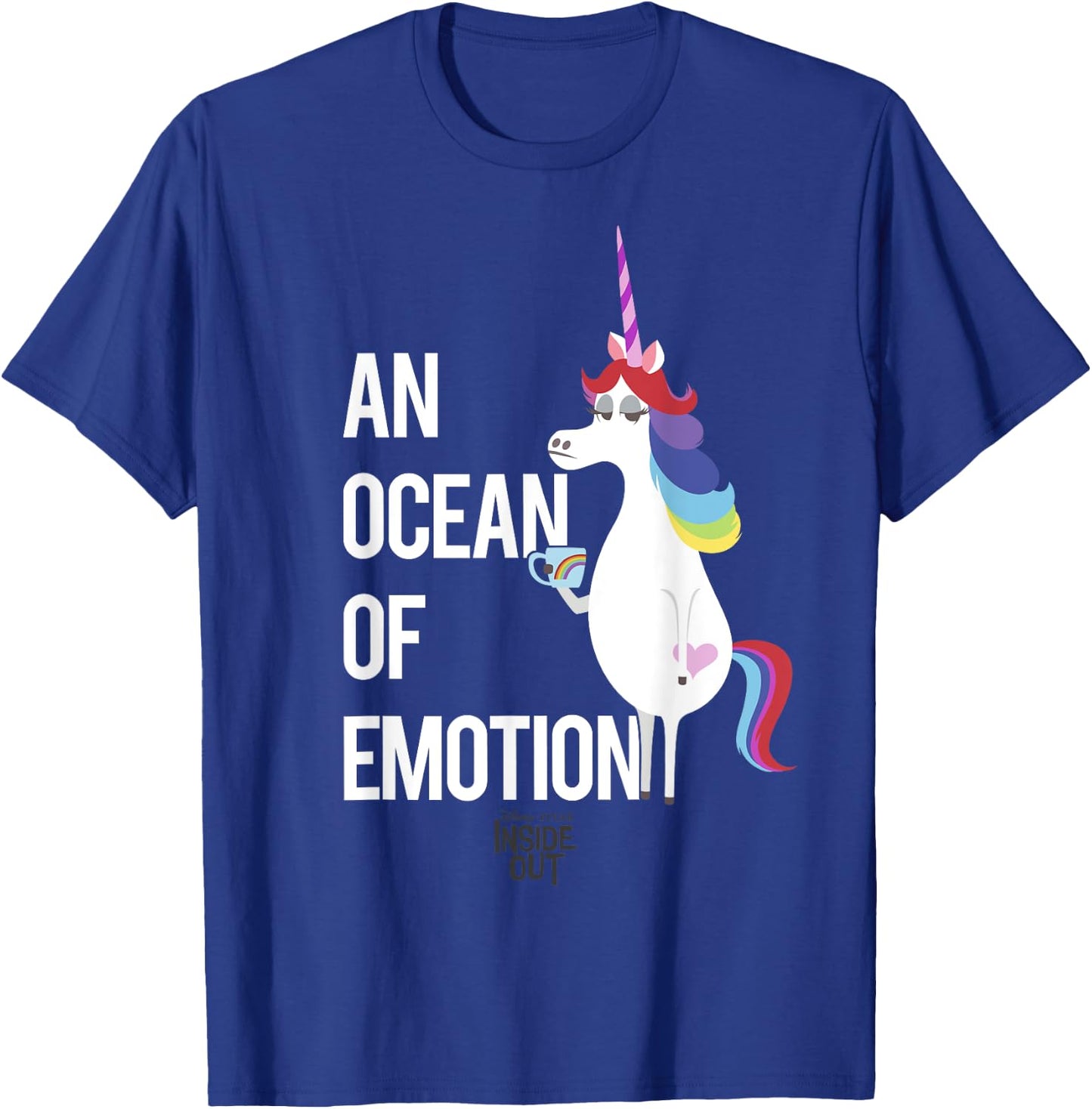 Disney Pixar Inside Out Unicorn An Ocean Of Emotion Logo T-Shirt - T-Shirt | Royal