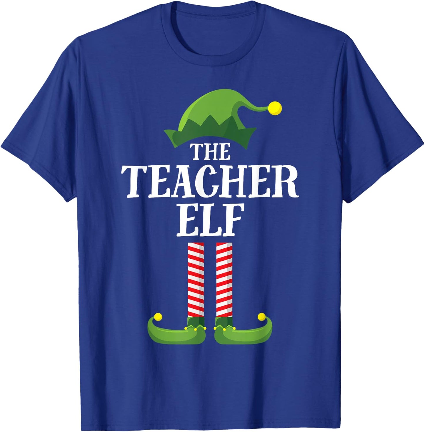 Teacher Elf Matching Family Group Christmas Party Pyjamas Women Kids T-Shirt - T-Shirt | Royal
