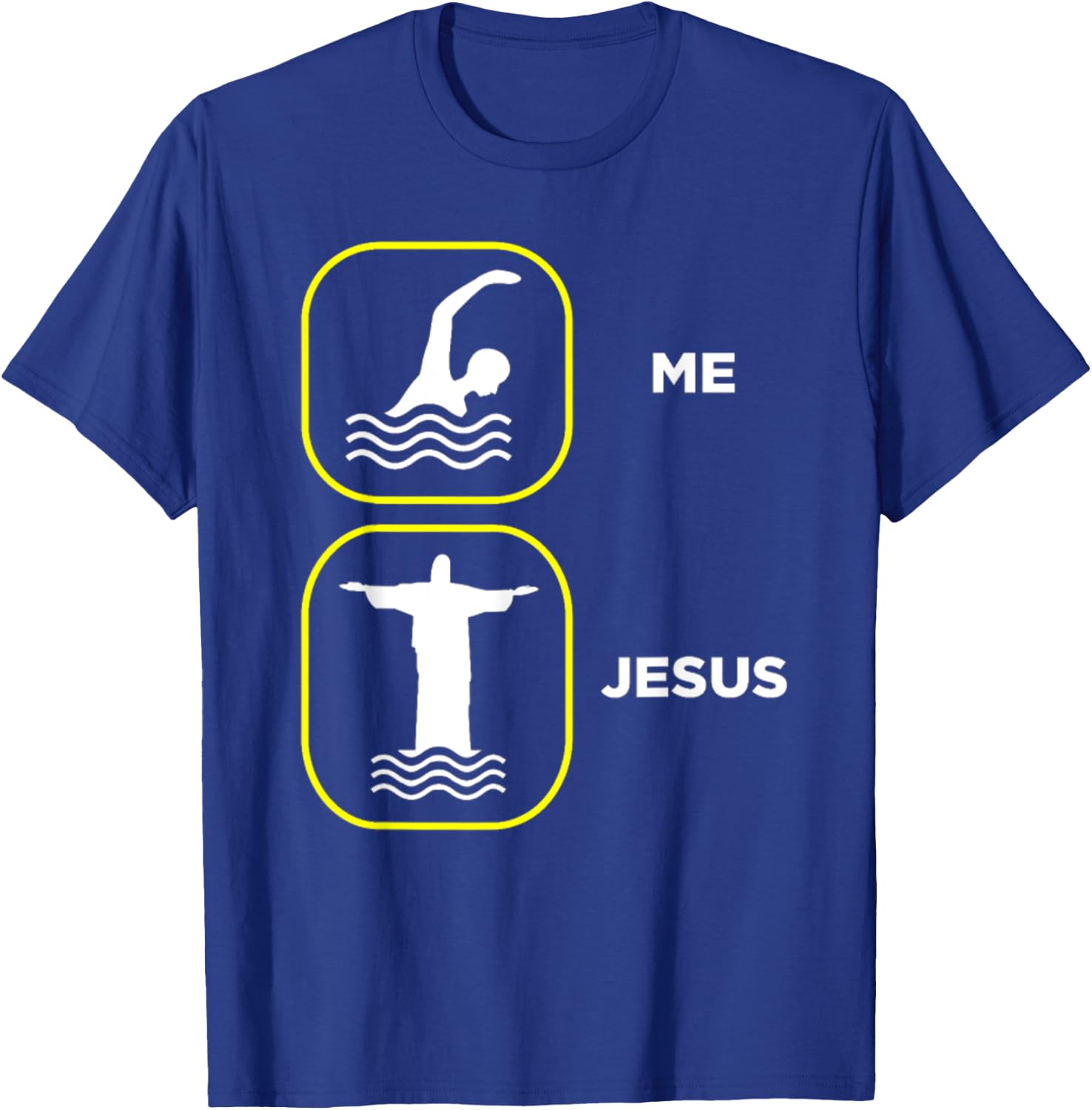 Funny Me Swimming Jesus Christian Faith - Religious Christ T-Shirt - T-Shirt | Royal