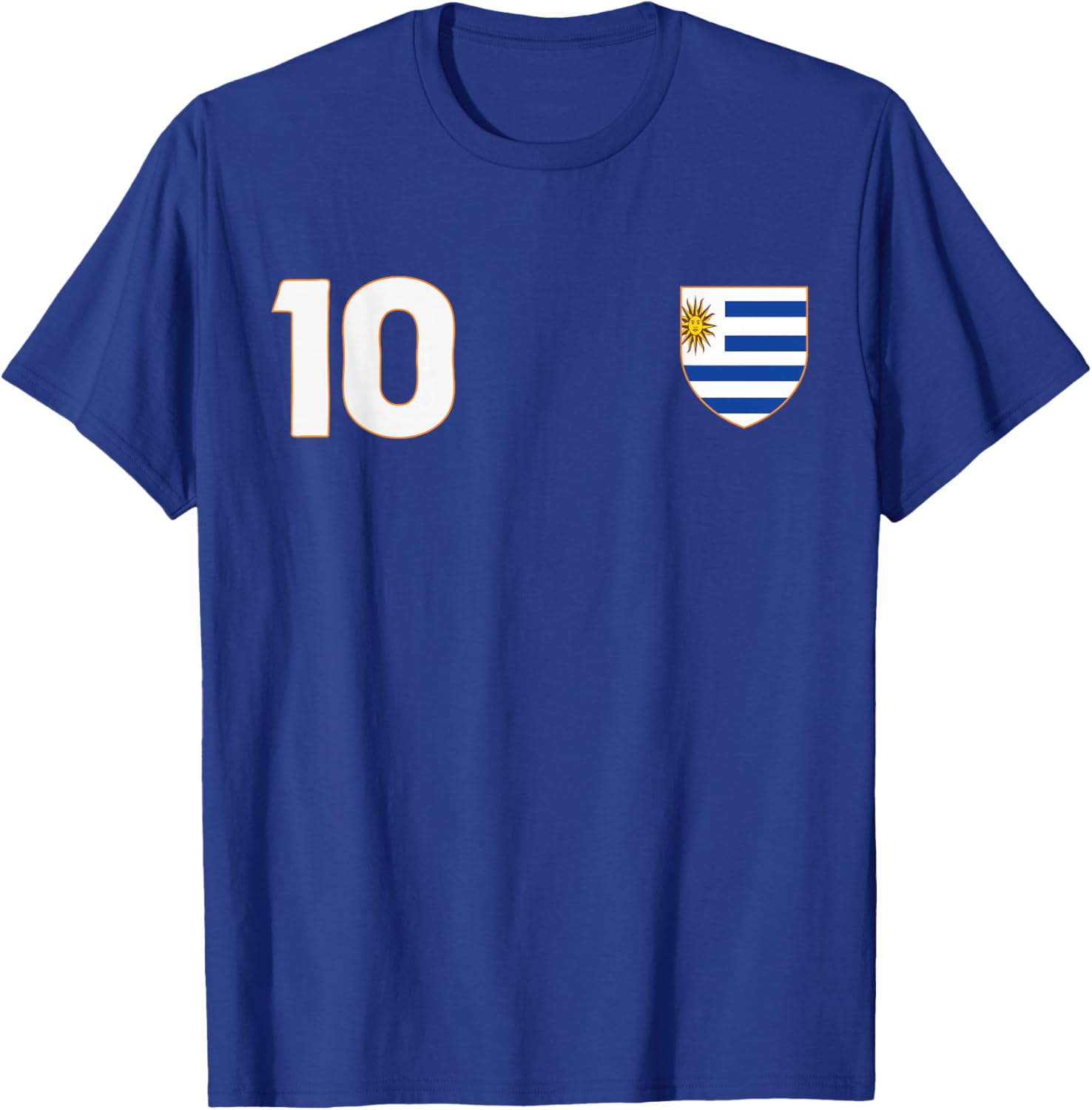 Uruguay Flag Number 10 Shield Emblem National Pride T-Shirt - T-Shirt | Royal
