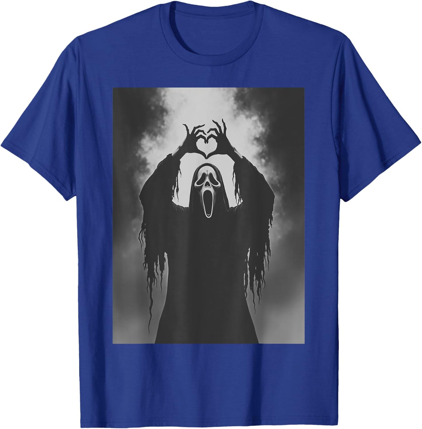 Ghost Heart Hands Scary Face Horror Poster Halloween T-Shirt - T-Shirt | Royal