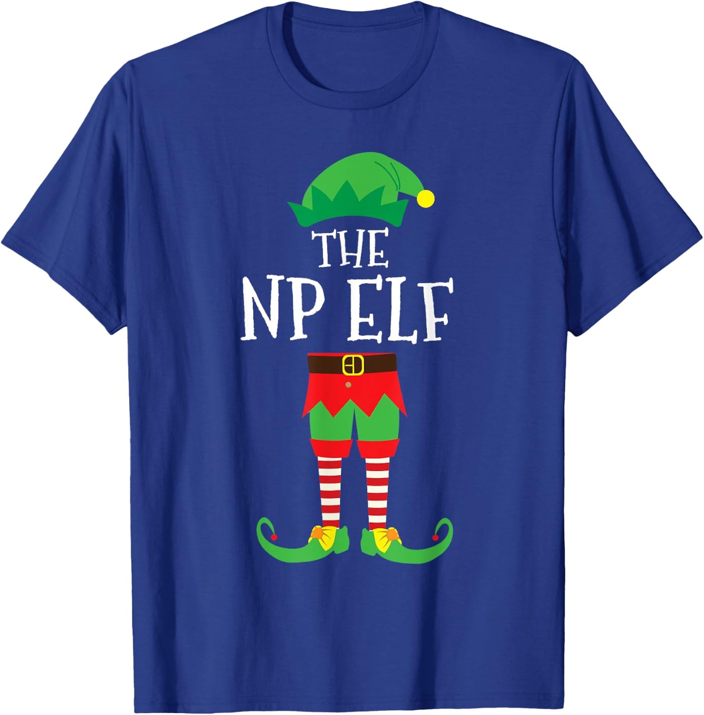 NP Nurse Practitioner Elf Matching Christmas Party Pajama T-Shirt - T-Shirt | Royal