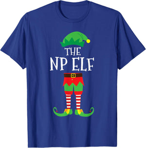 NP Nurse Practitioner Elf Matching Christmas Party Pajama T-Shirt - T-Shirt | Royal