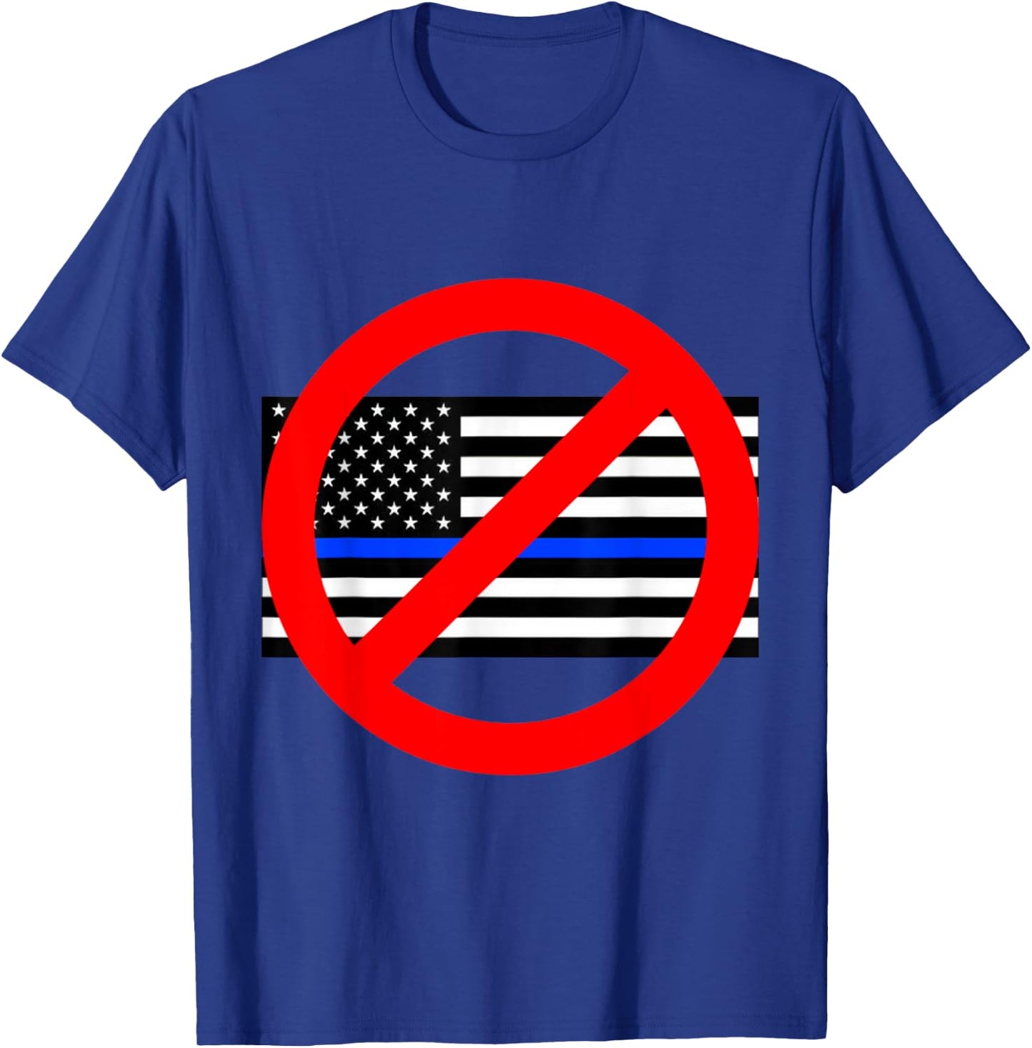 Circle Sky Anti Police State , Men's Black Cotton Blend Short Sleeve Classic Fit , Small T-Shirt - T-Shirt | Royal