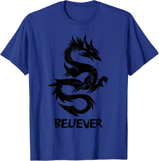 Imagine, Dream, Believe | Fantasy Dragon Tattoo T-Shirt - T-Shirt | Royal