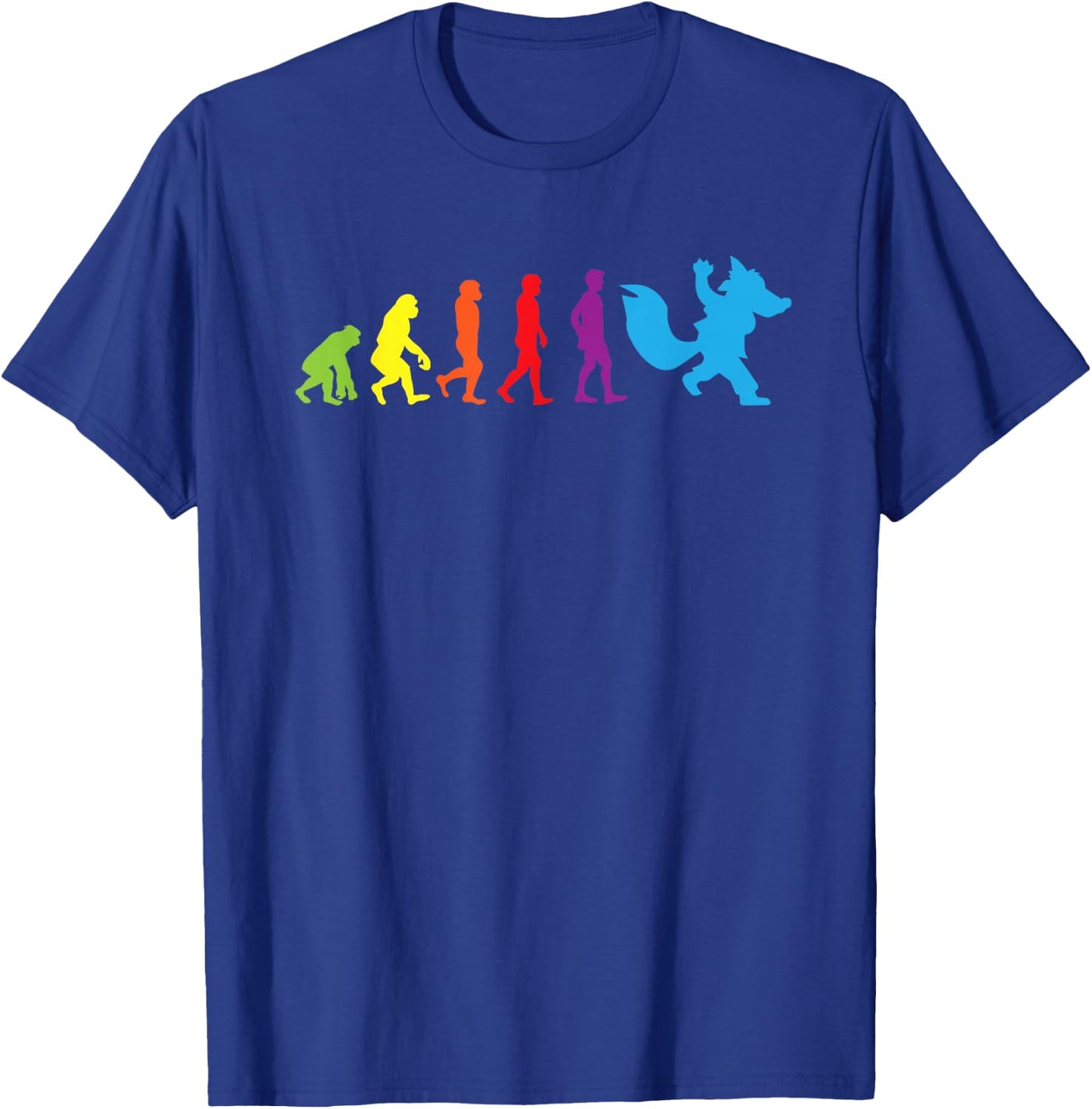 Furry Shirt Human Evolution Fursona Women Men Kids Shirts T-Shirt - T-Shirt | Royal