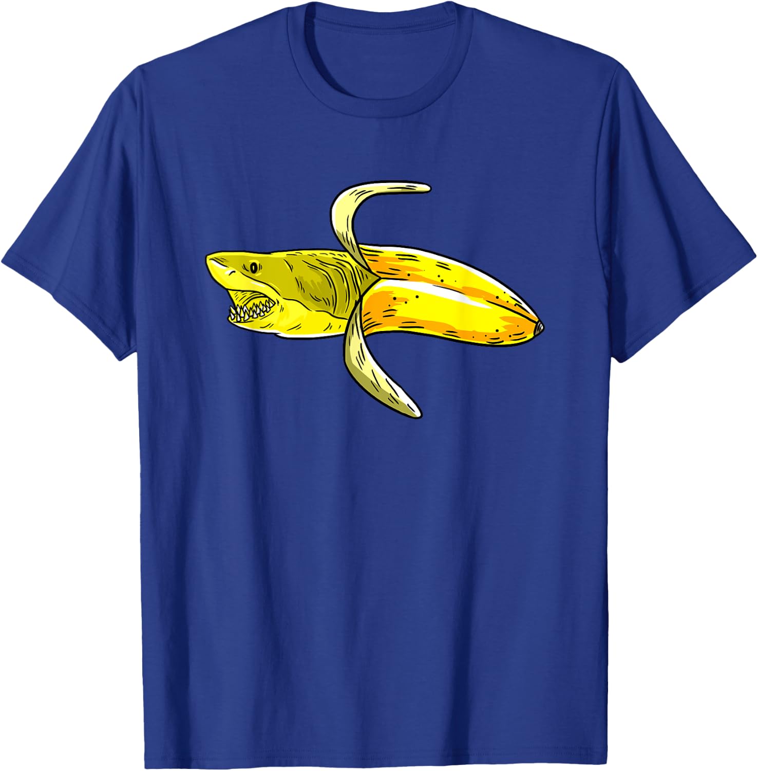 Banana Shark Art Graphic Funny Humor Fruit Pun Lover Gift T-Shirt - T-Shirt | Royal