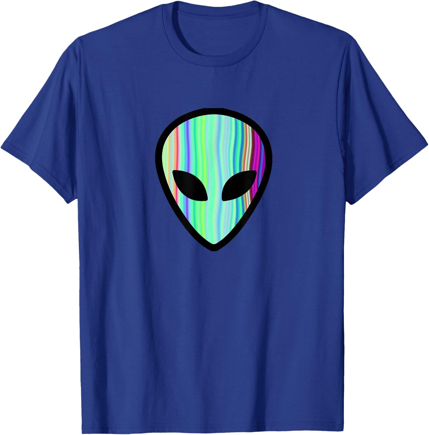 Alien Head - Holographic Cute UFO T-Shirt - T-Shirt | Royal