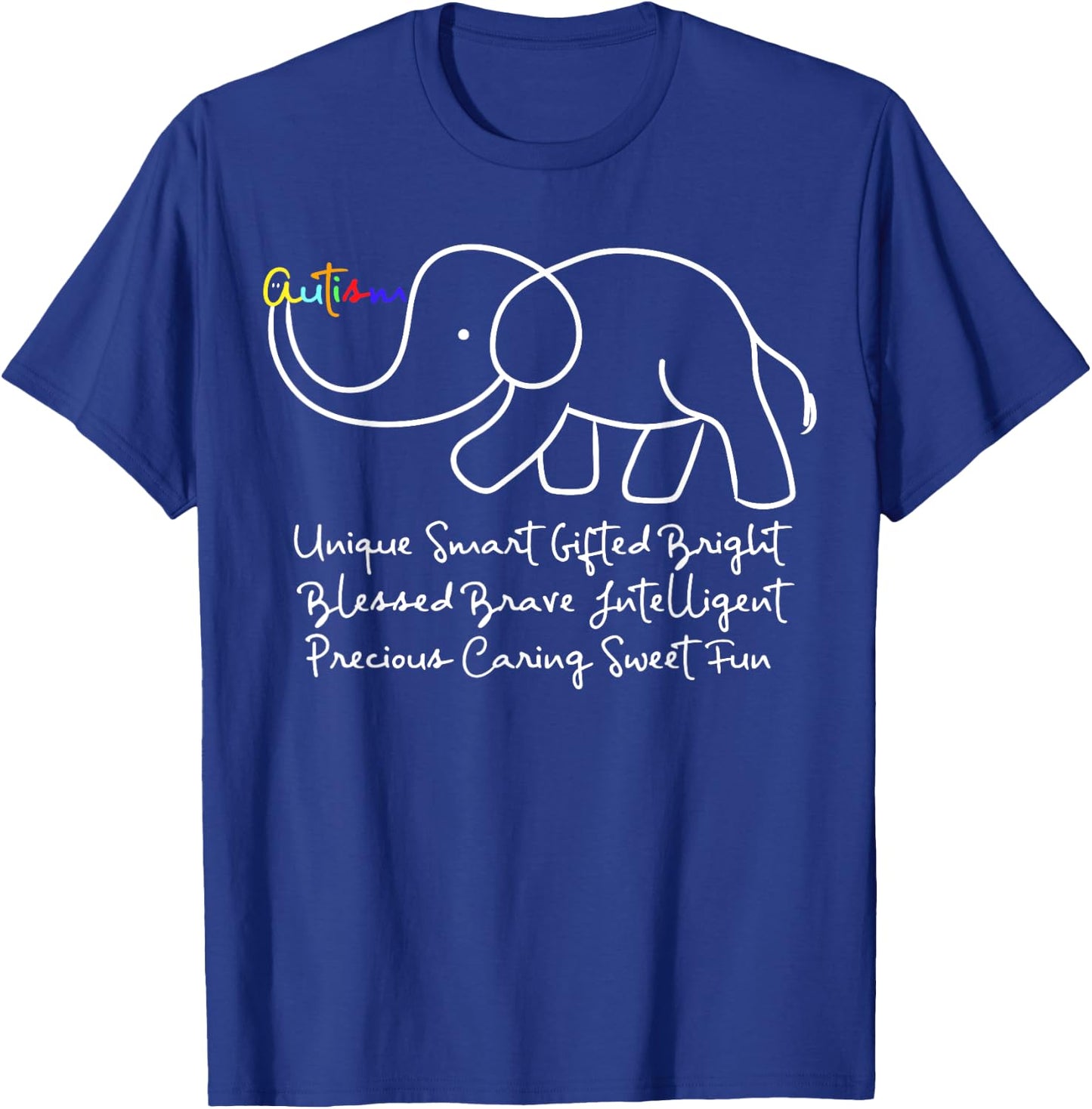 Autism Awareness Day Elephant Shirt | Animal Autism Gift T-Shirt - T-Shirt | Royal