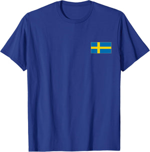 Sweden Flag Sverige Swedish Flags Women Men T-Shirt - T-Shirt | Royal