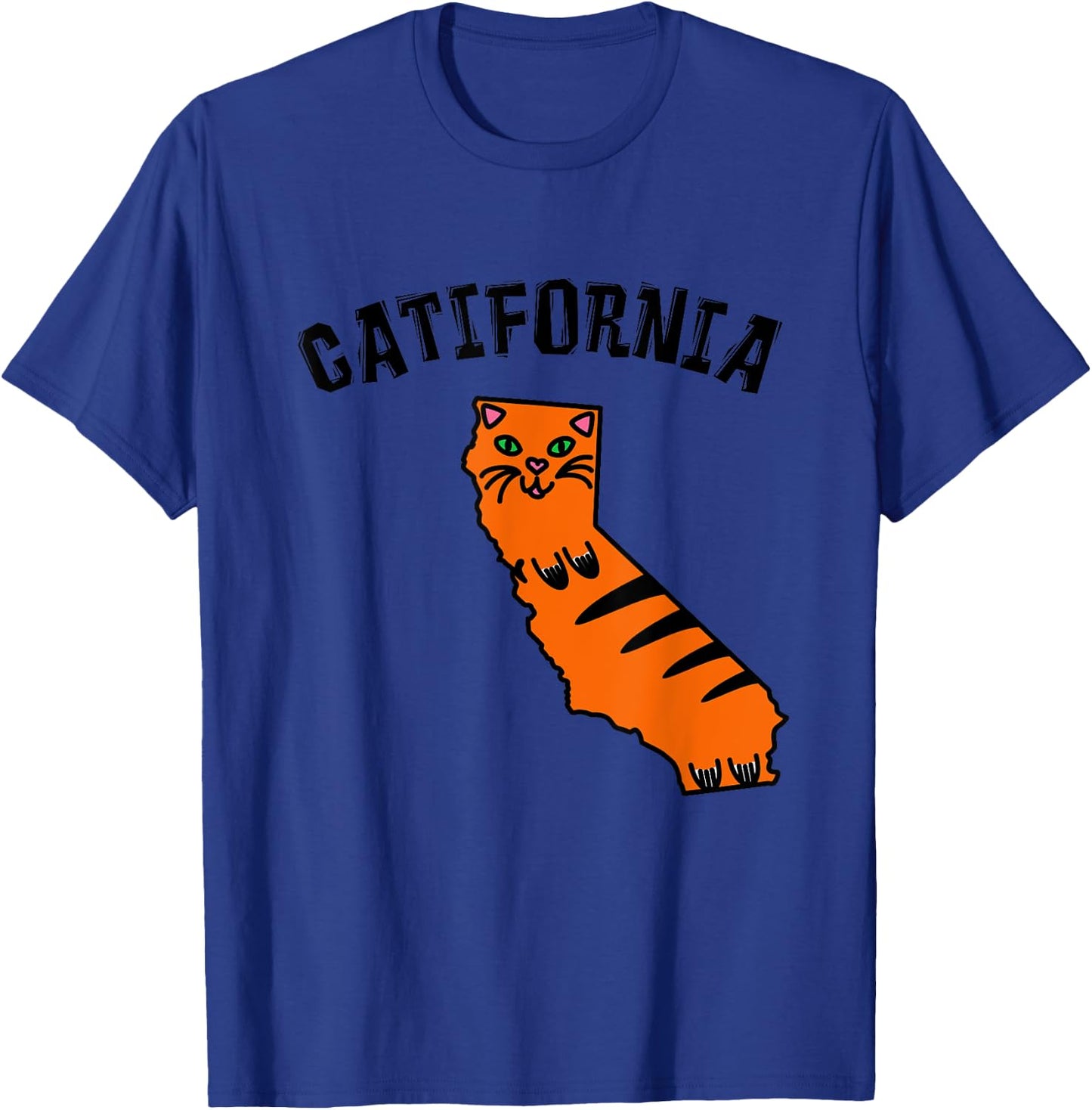 Catifornia California Map Silhouette Cute Cat Funny Kitty Women Kids T-Shirt - T-Shirt | Royal