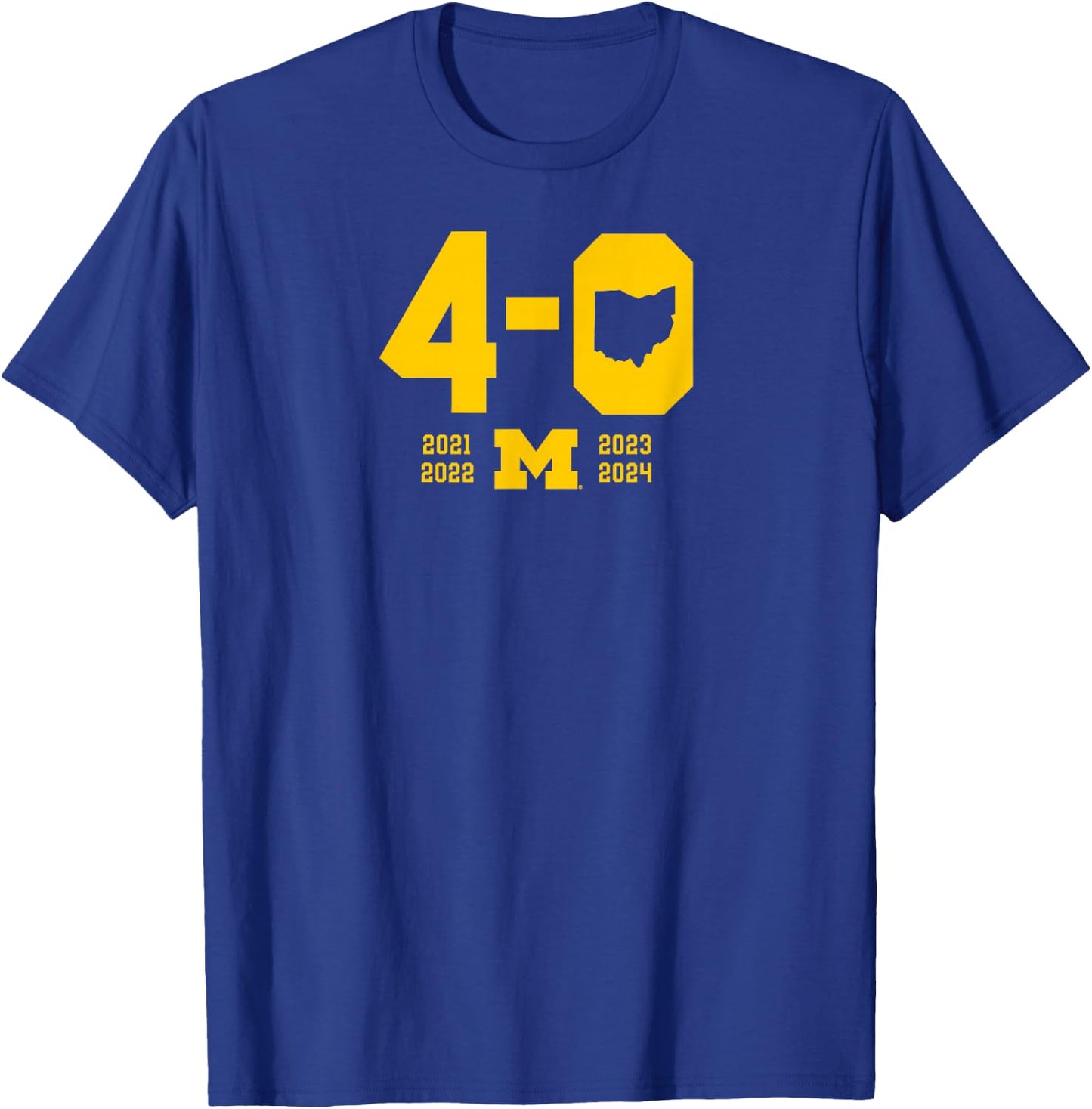 BreakingT 4-0 in The Game Michigan Football - Blue, -Adults, Short Sleeve, , Football T-Shirt - T-Shirt | Royal