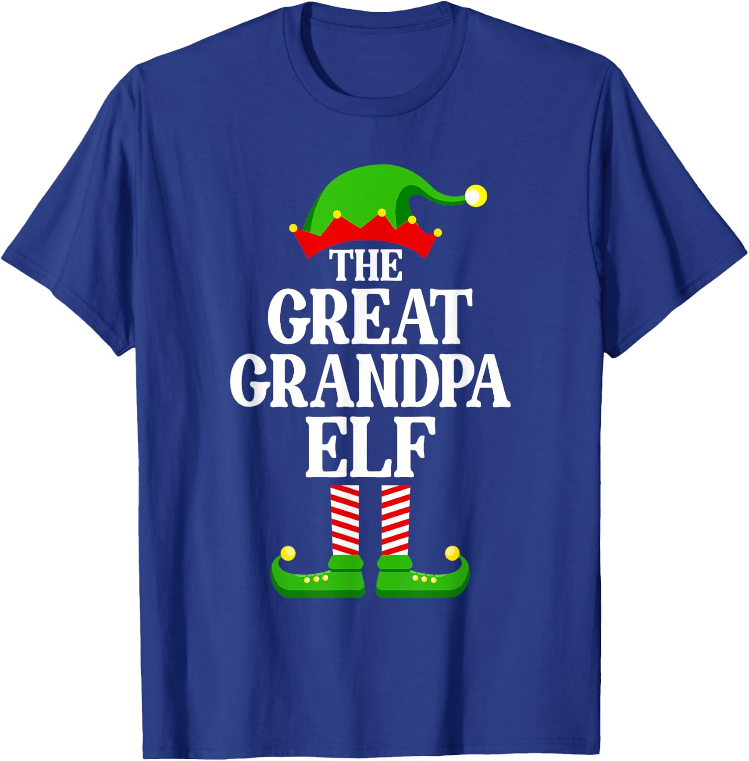 Great Grandpa Elf Family Matching Group Funny Christmas T-Shirt - T-Shirt | Royal