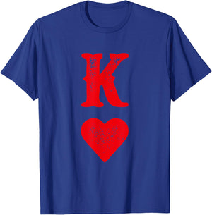 King Of Hearts Playing Card Funny Man Matching T-Shirt - T-Shirt | Royal