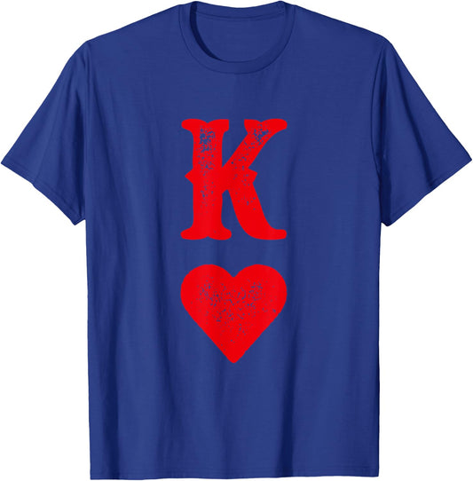 King Of Hearts Playing Card Funny Man Matching T-Shirt - T-Shirt | Royal