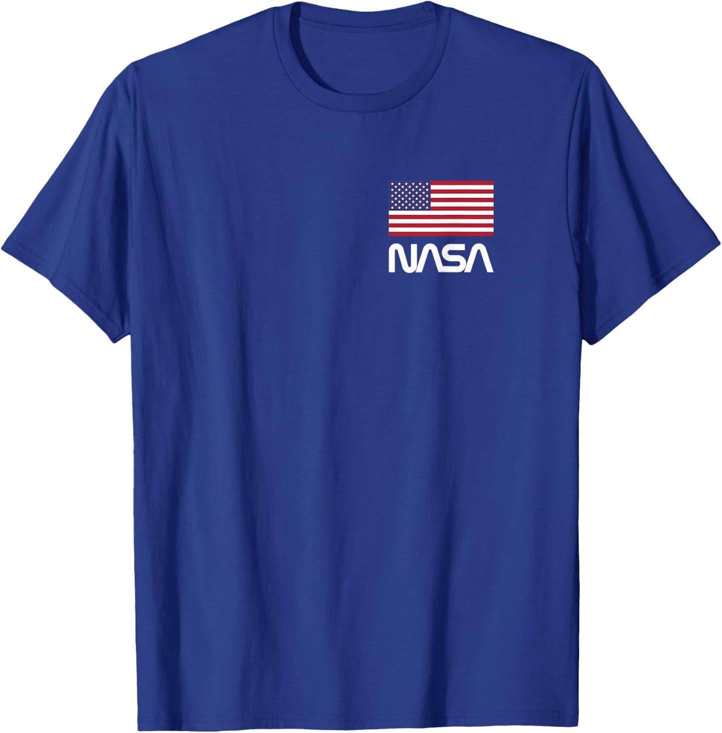 NASA Retro Logo T Shirt with American Flag T-Shirt - T-Shirt | Royal