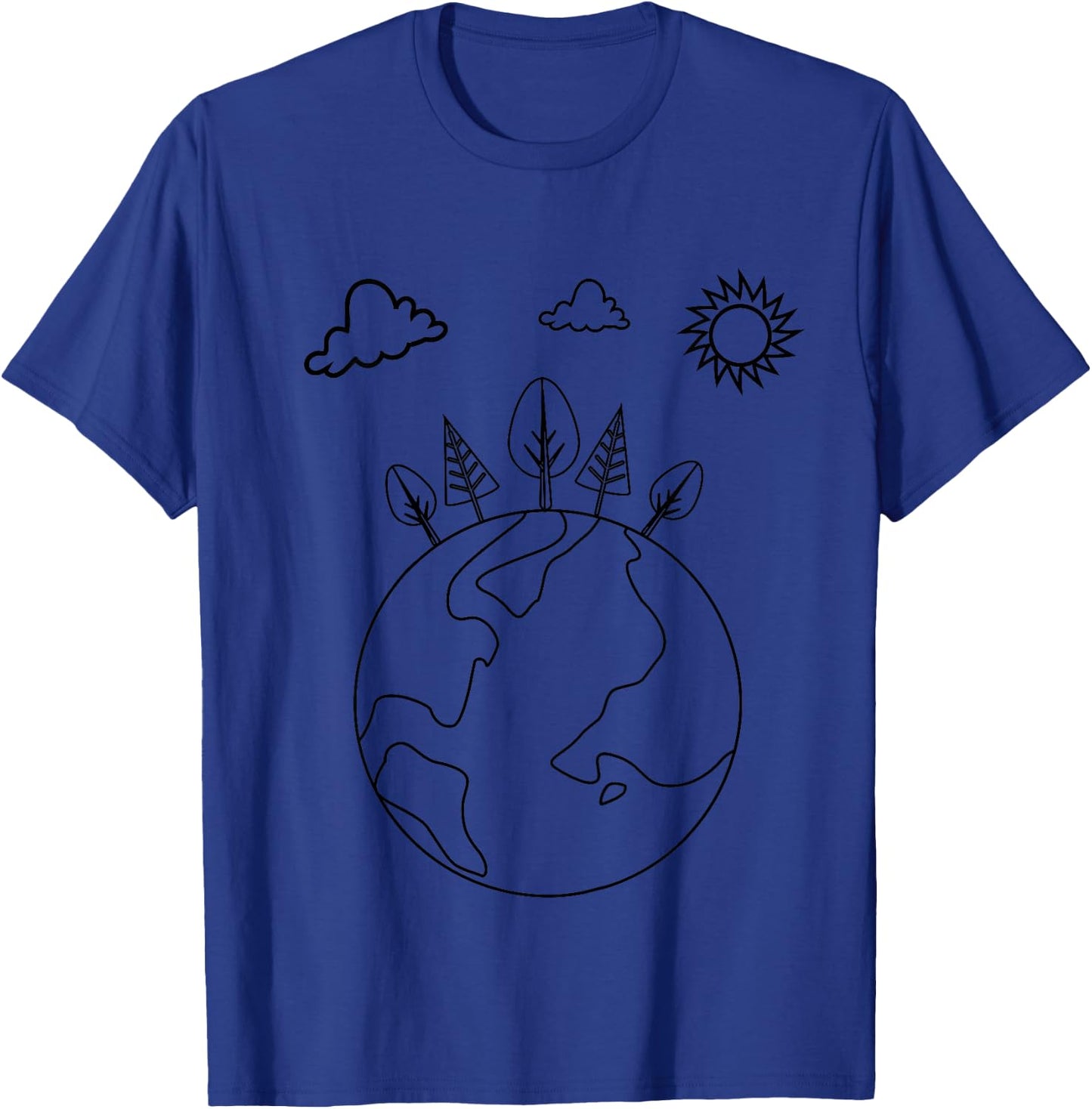 Kids Kids Color It Yourself Earth Day Craft Project T-Shirt - T-Shirt | Royal