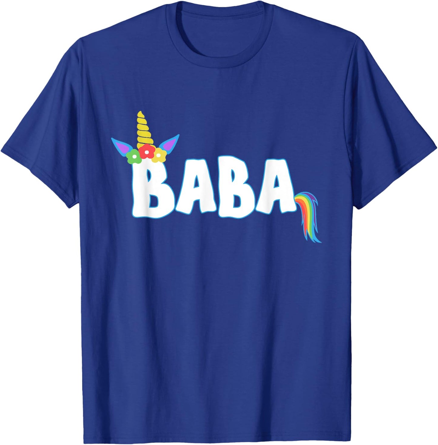 Unicorn Birthday Girl Shirt Funny BABA Grandpa Dad Gift T-Shirt - T-Shirt | Royal