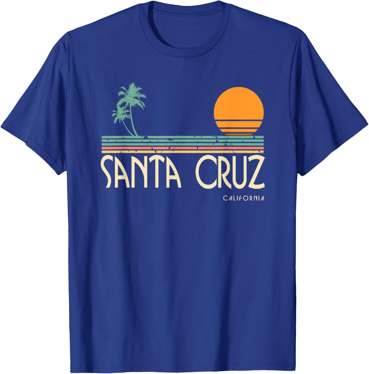 Vintage Santa Cruz California Sunset Palms T-Shirt - T-Shirt | Royal