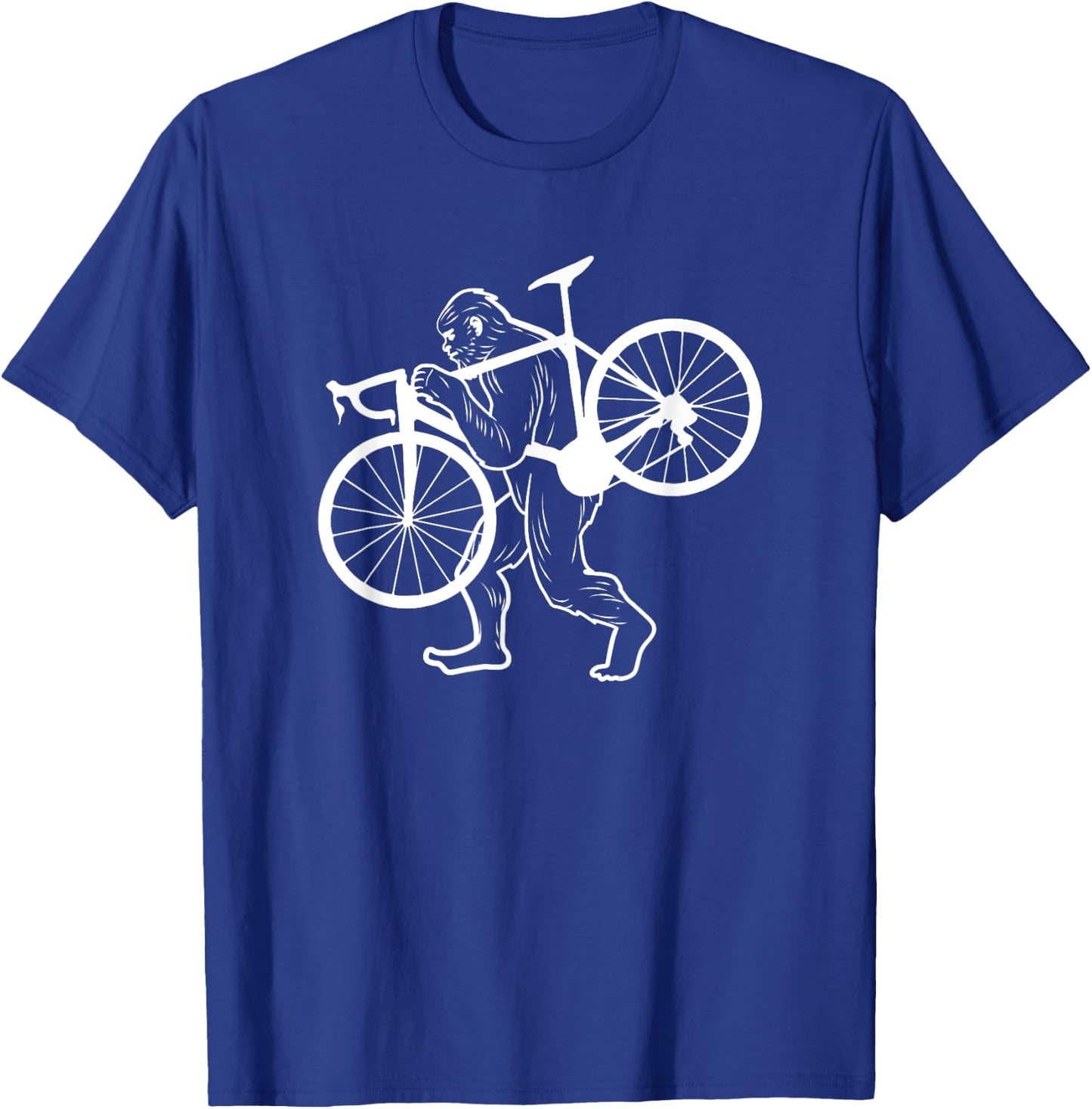 Funny Sasquatch Cyclocross Cross is Coming in White AAY014 T-Shirt - T-Shirt | Royal