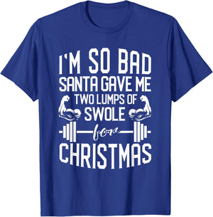 Funny Christmas Weightlifting Workout Lumps Of Swole T-Shirt - T-Shirt | Royal