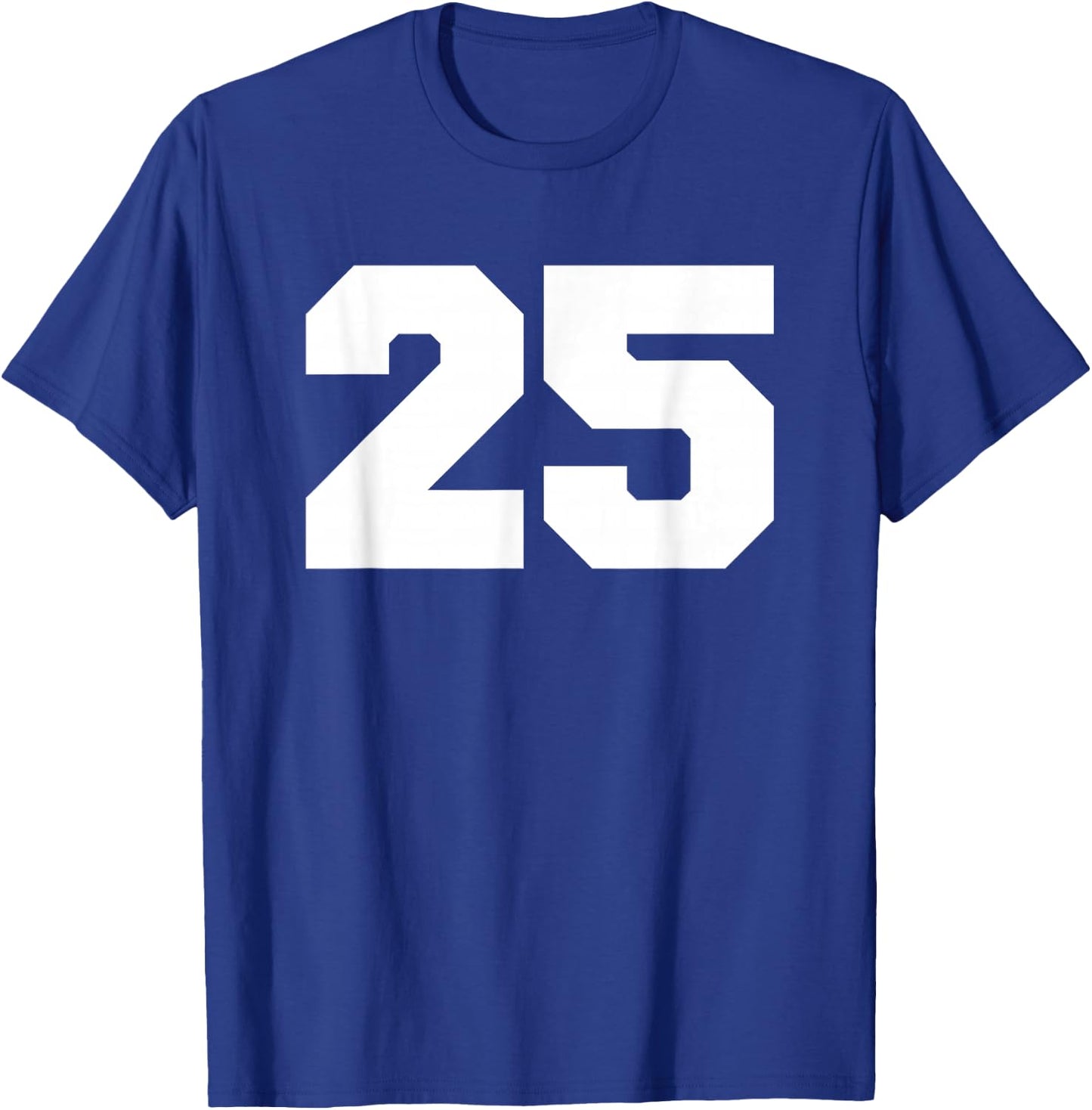 Number 25 Sports Jersey Player #25 Fan FRONT Print Varsity T-Shirt - T-Shirt | Royal