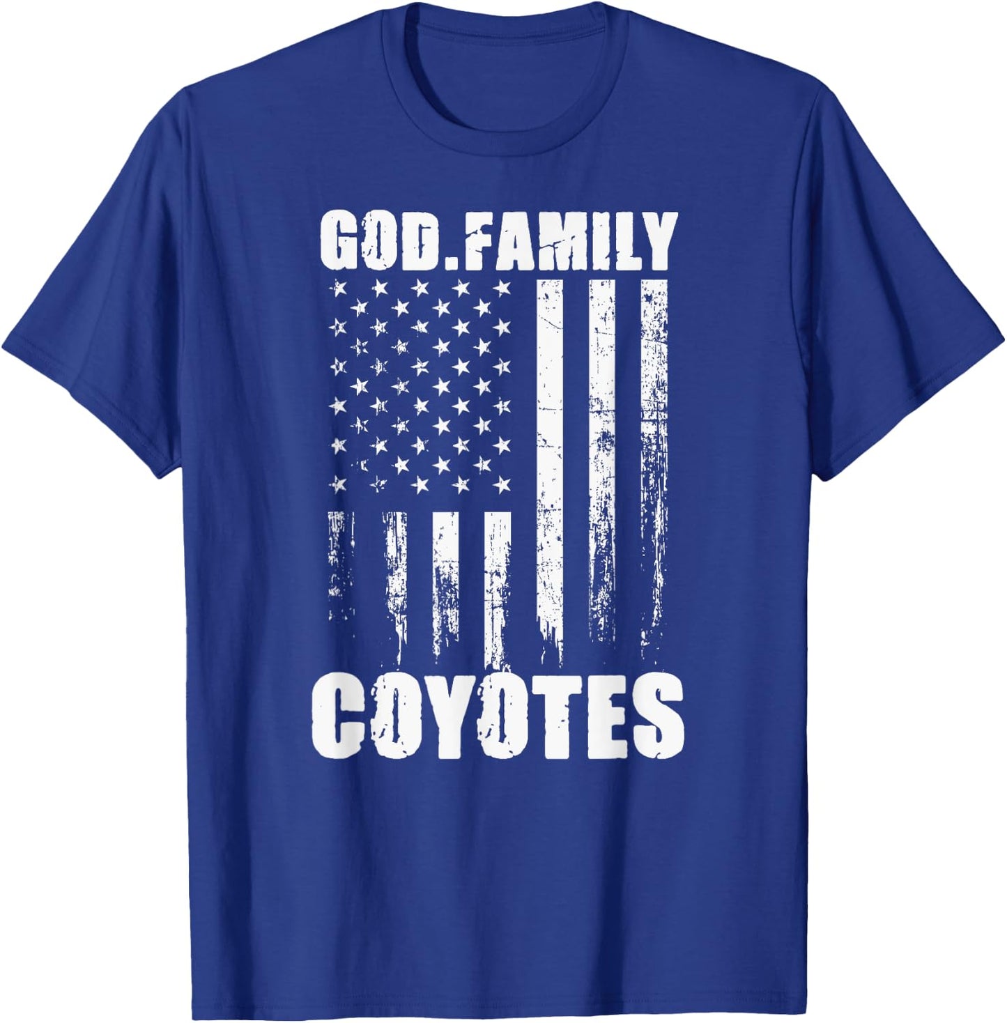 Anna Coyotes God. Family. Vintage USA Flag T-Shirt - T-Shirt | Royal