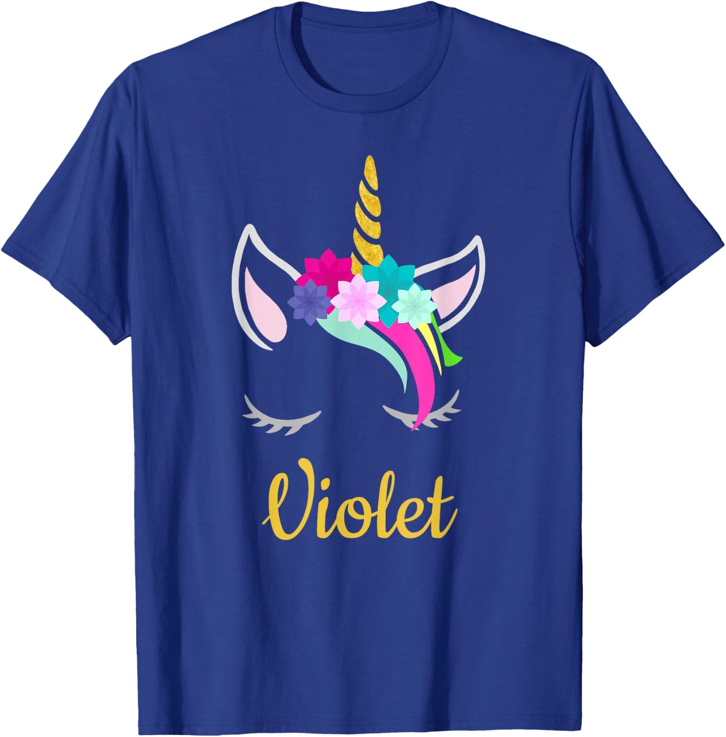 Violet Unicorn Name Shirt for Violet T-Shirt - T-Shirt | Royal