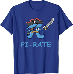 Pi Rate Funny Pi Pirate T-Shirt - T-Shirt | Royal