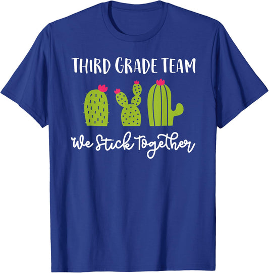 Third Grade Team We Stick Together Back To School T-Shirt - T-Shirt | Royal