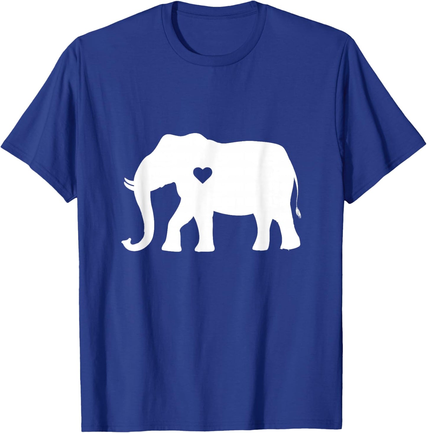 Love Elephant Heart Silhouette Gift T-Shirt - T-Shirt | Royal
