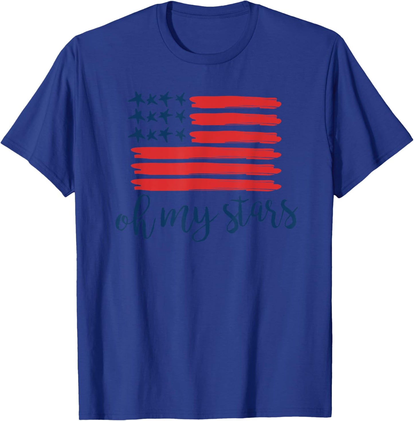 OH MY STARS American Flag T Shirt 4th of July Women Men T-Shirt - T-Shirt | Royal